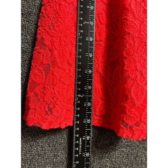 Gap Fit & Flare Lace Dress Womens Size 4 Red Cap Sleeve Round Neck NEW - Picture 6 of 7